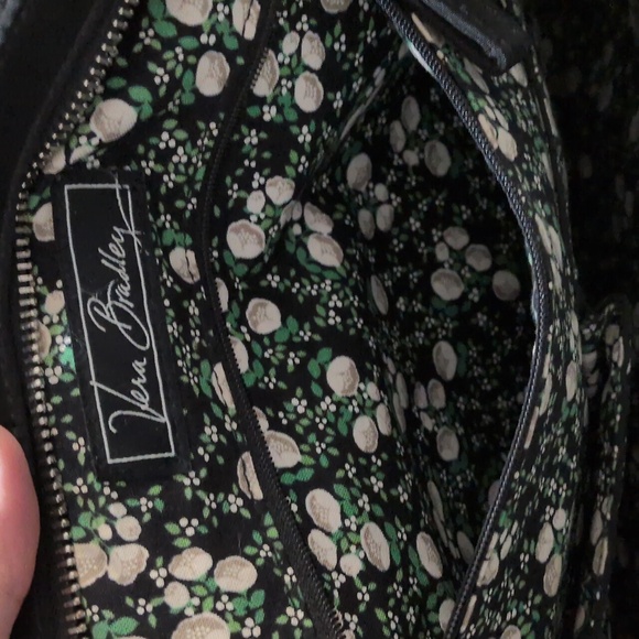Solid Black Vera Bradley Bag With Two Front Pockets - Picture 6 of 10